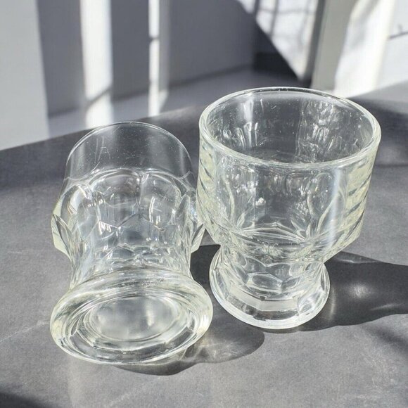 1960s Viking Glass Georgian Honeycomb Tumbler Clear Glasses Set 2 Vintage Glass - Picture 2 of 10